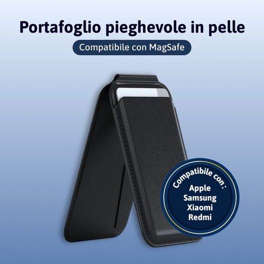 Portafoglio pieghevole in pelle